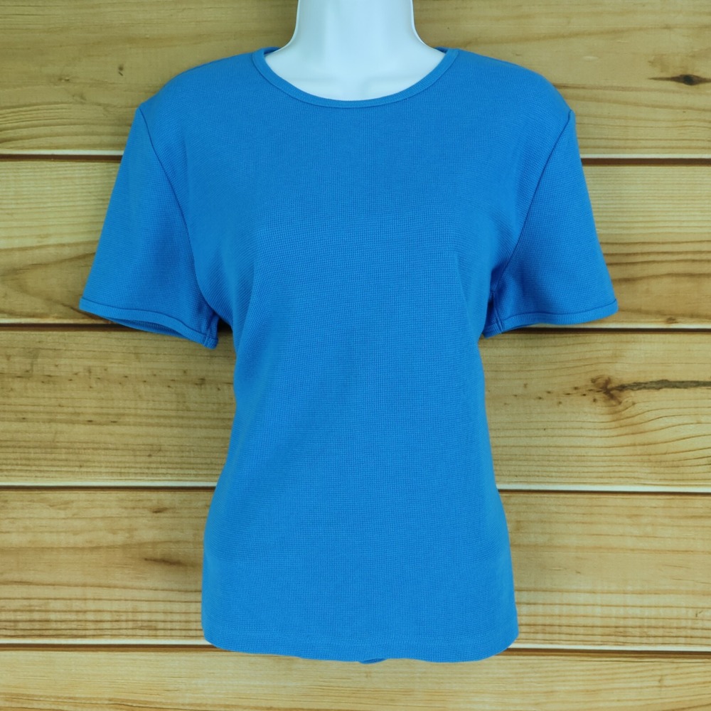 Whitefish‎ Bay Short Sleeve T-Shirt Womens Size S Blue Cotton Blend Round Neck
